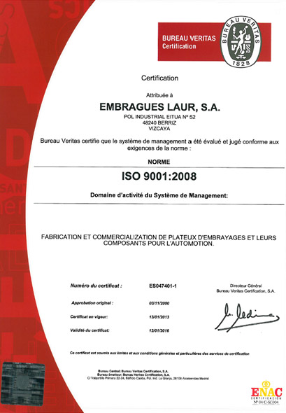 Certification ISO 9001:2008 pour Enac